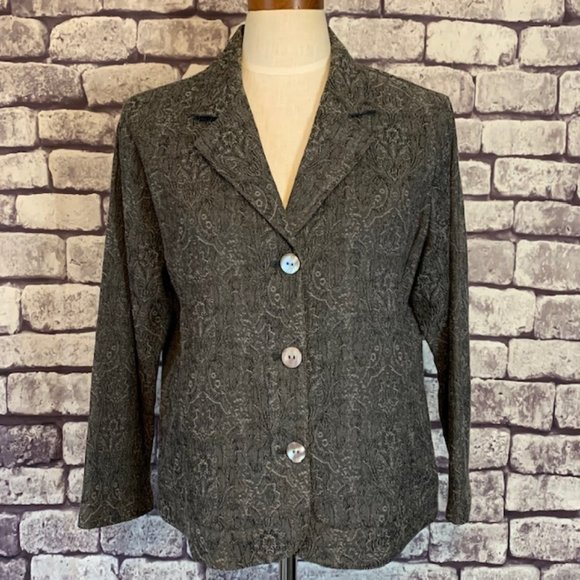 Chico's Size L Jacquard Print Jacket - Picture 1 of 11